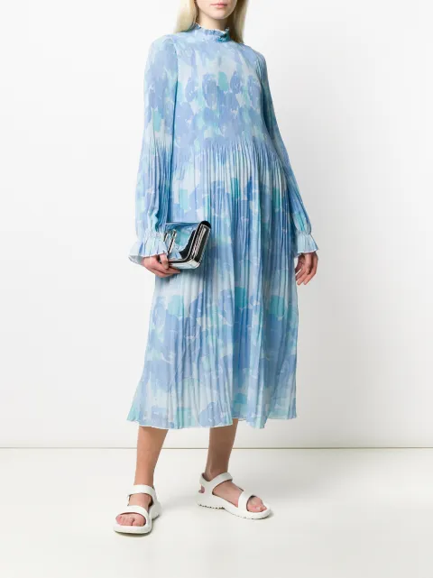 Pleated georgette maxi dress Clearance