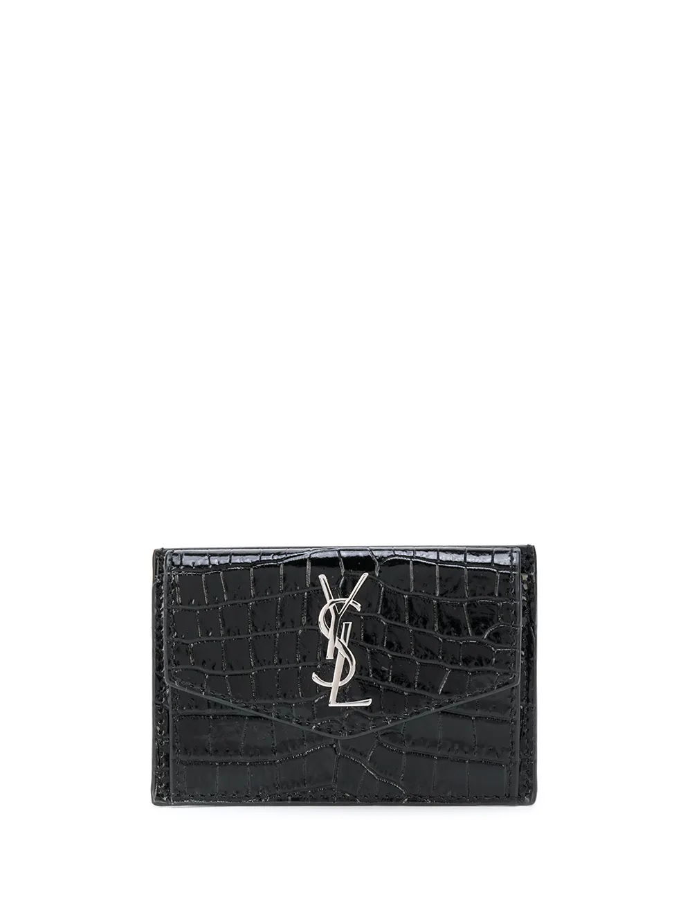 

Saint Laurent cartera con efecto de piel de cocodrilo - Negro