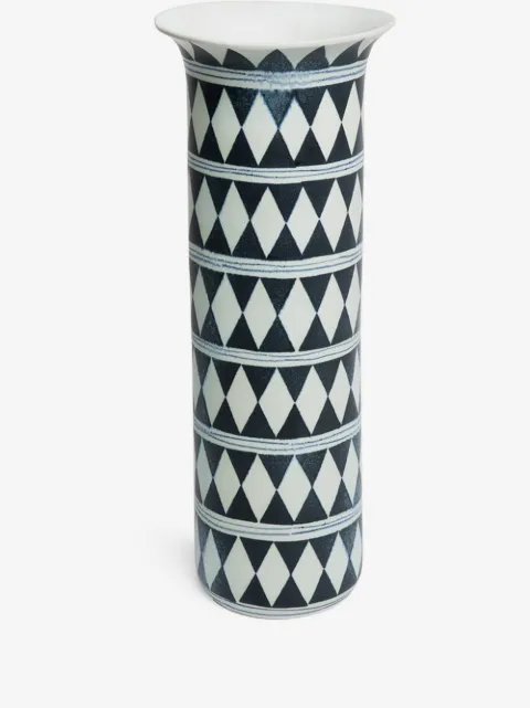 L'Objet Vaso de porcelana com padronagem geométrica 45cm