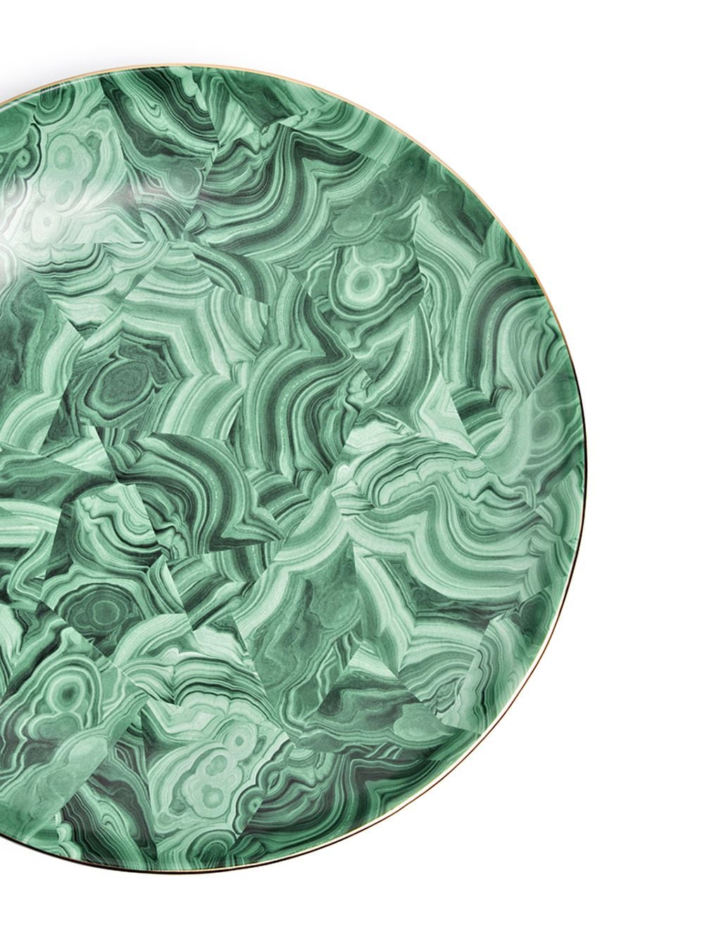 Shop L'objet Malachite Round Platter (46cm) In Green