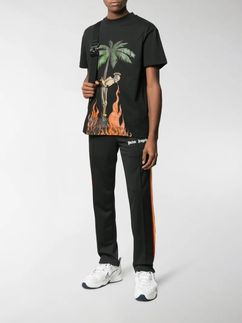 Palm Angels burning skeleton motif T 