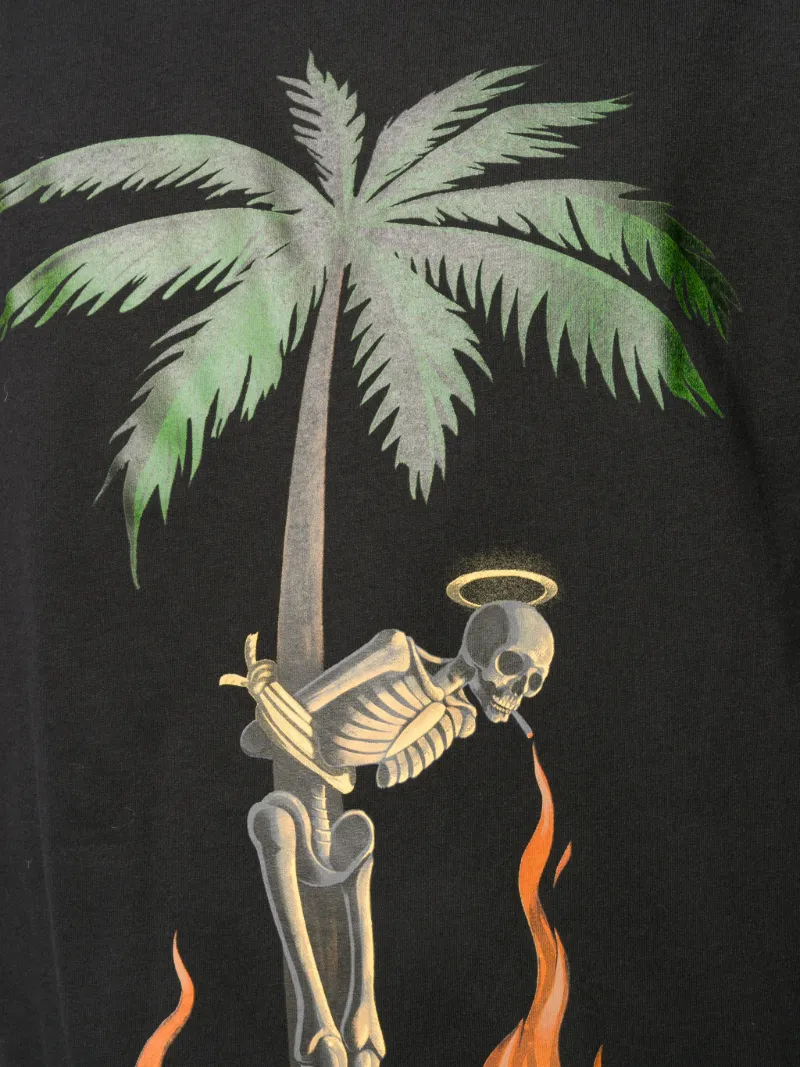 Palm Angels burning skeleton motif T 