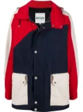 Kenzo long colour block parka jacket - Blue