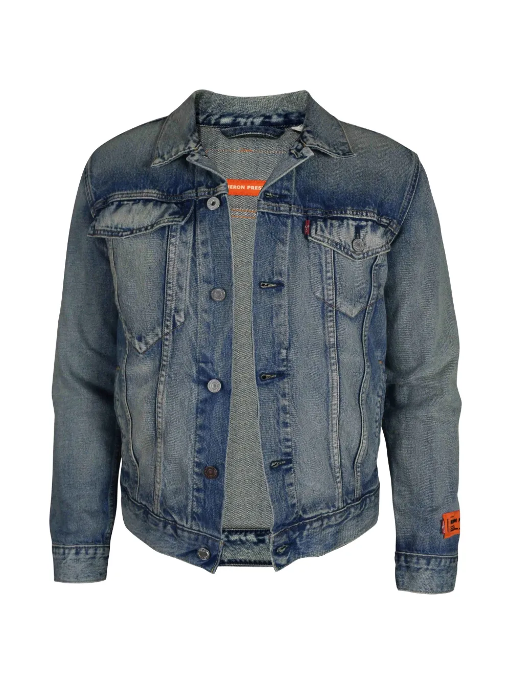 Heron Preston Ausgeblichene Jeansjacke - Blau