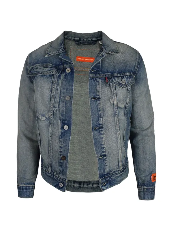  ×Heron Preston デニムジャケット Heron Preston Denim Buttoned Jacket | Blue | FARFETCH