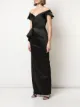 Marchesa Notte off-the-shoulder fitted gown