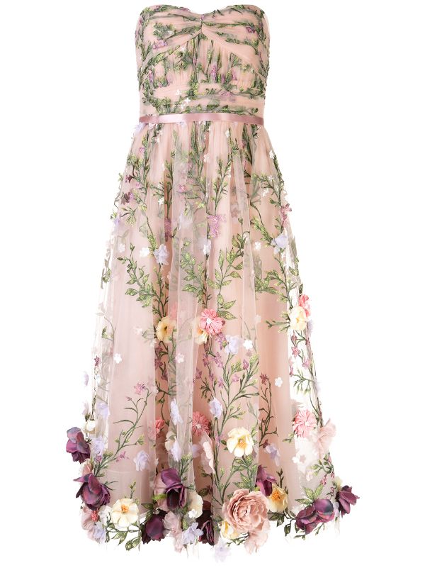 floral applique dress