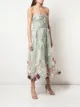 Marchesa Notte floral appliqué midi dress
