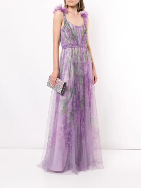 marchesa notte floral tulle mermaid gown