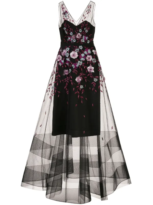 marchesa embellished tulle gown
