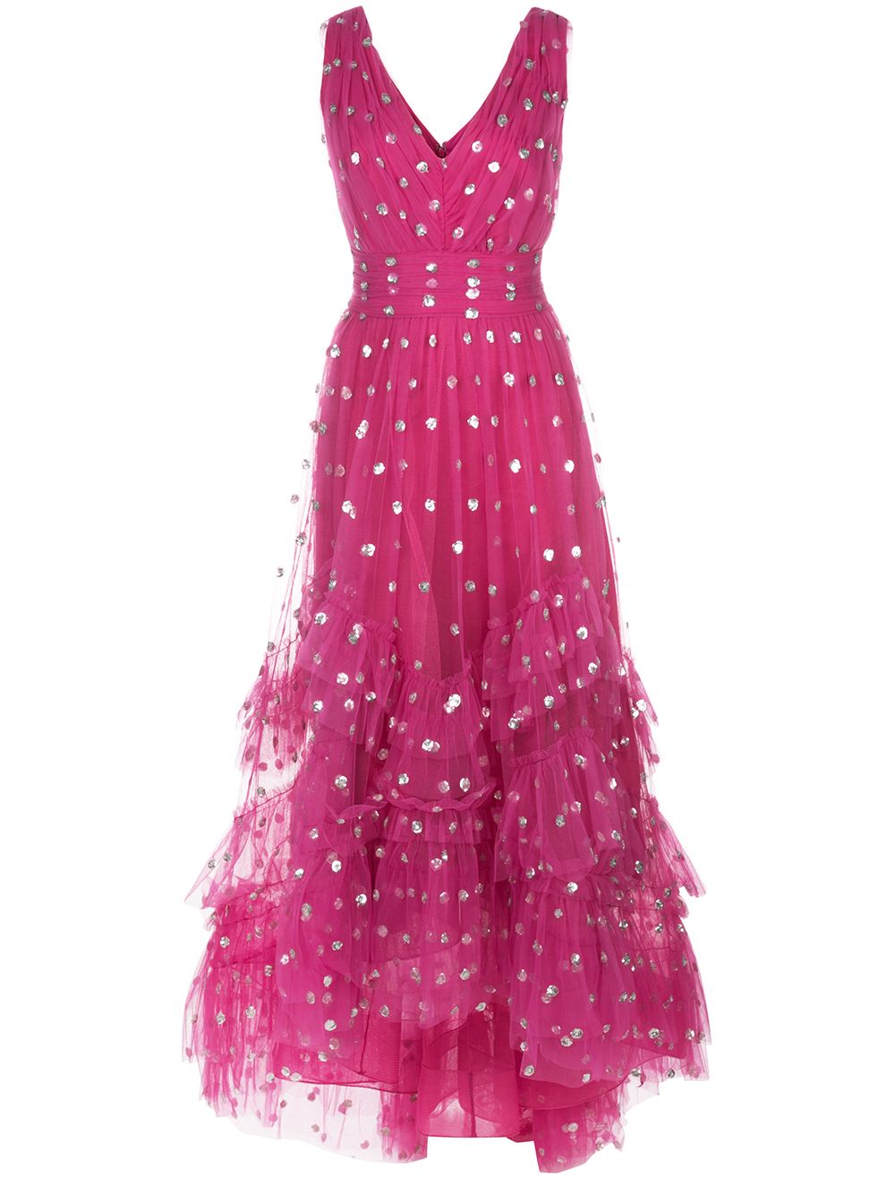 MARCHESA NOTTE POLKA DOT TULLE DRESS