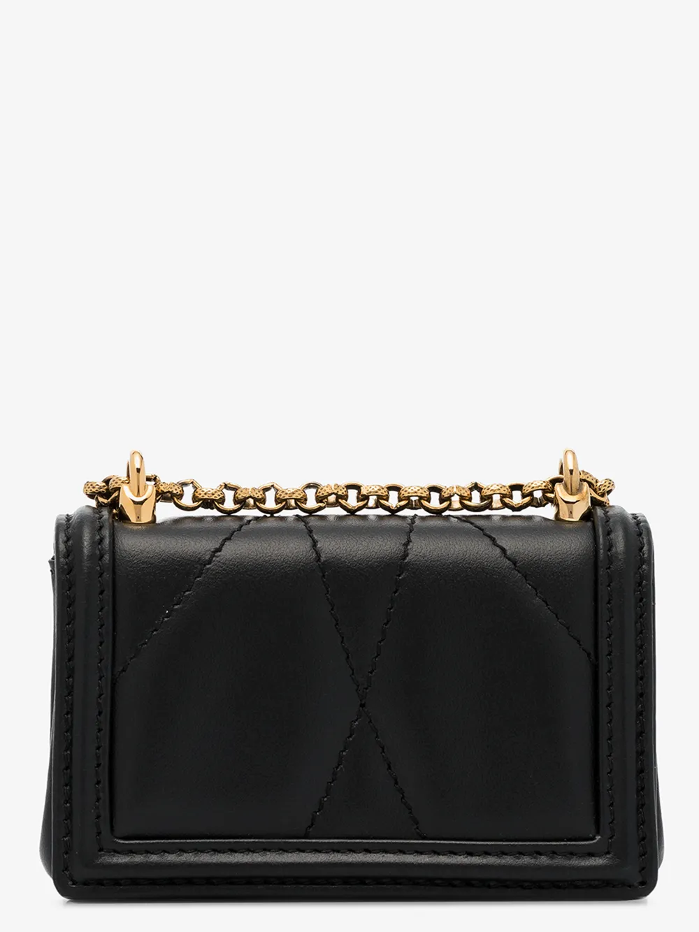 DOLCE & GABBANA BLACK DEVOTION MICRO QUILTED LEATHER BAG,BI1399AJ11414732626