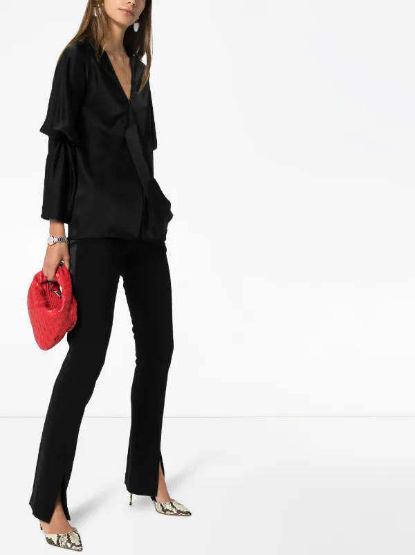 high waisted split trousers