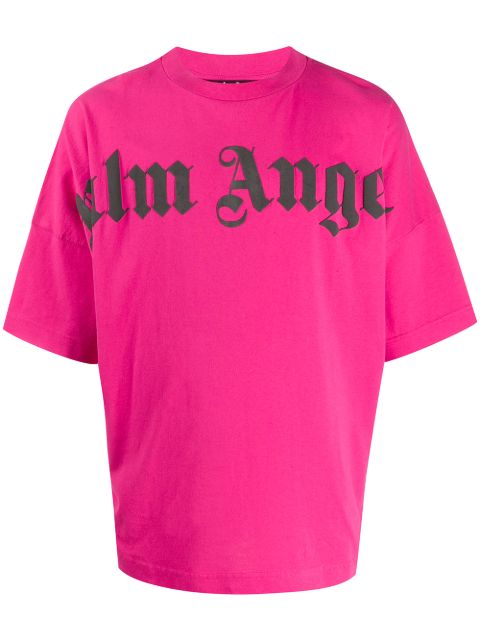 Palm Angels Logo Print Oversized T-Shirt PMAA002R204130012810 Pink ...