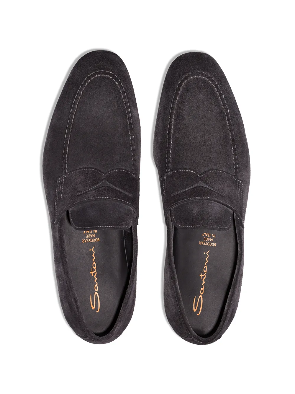 santoni suede loafers