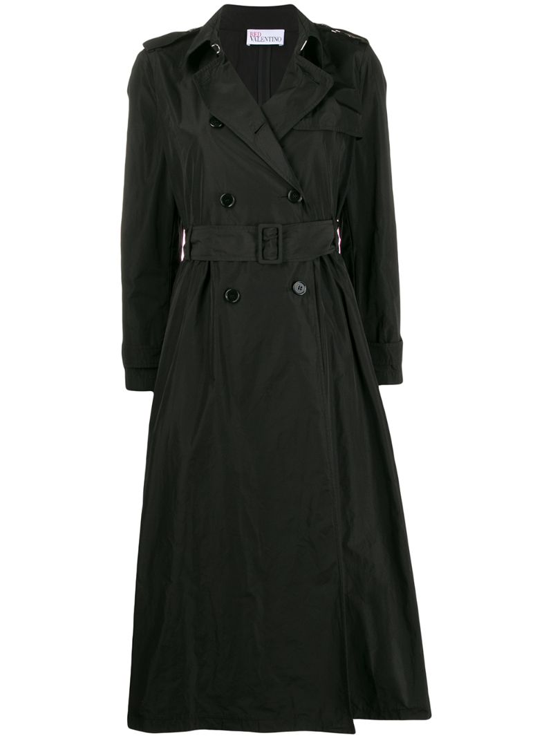 Shop Red Valentino Shell Trench Coat In Black
