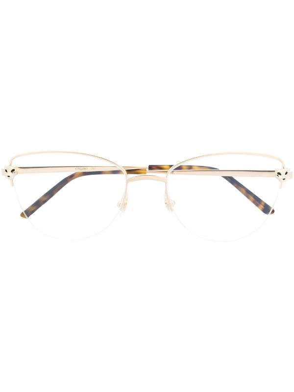 Shop gold Cartier Eyewear Panthere 