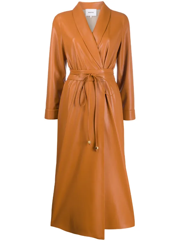 faux leather wrap dress