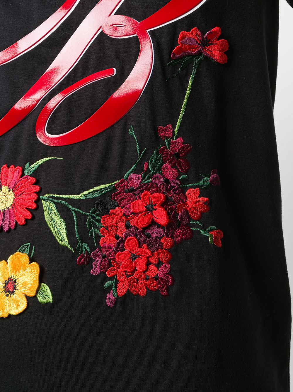 фото Blumarine crew neck floral embroidered T-shirt