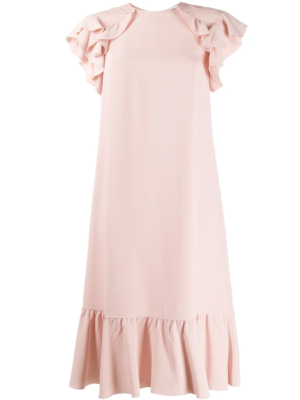 red valentino scalloped dress