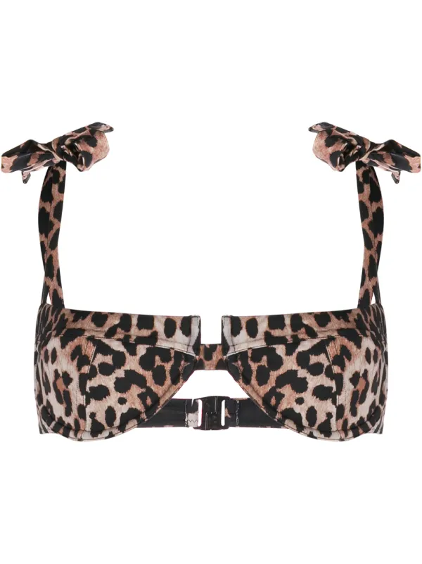 ganni leopard print bikini