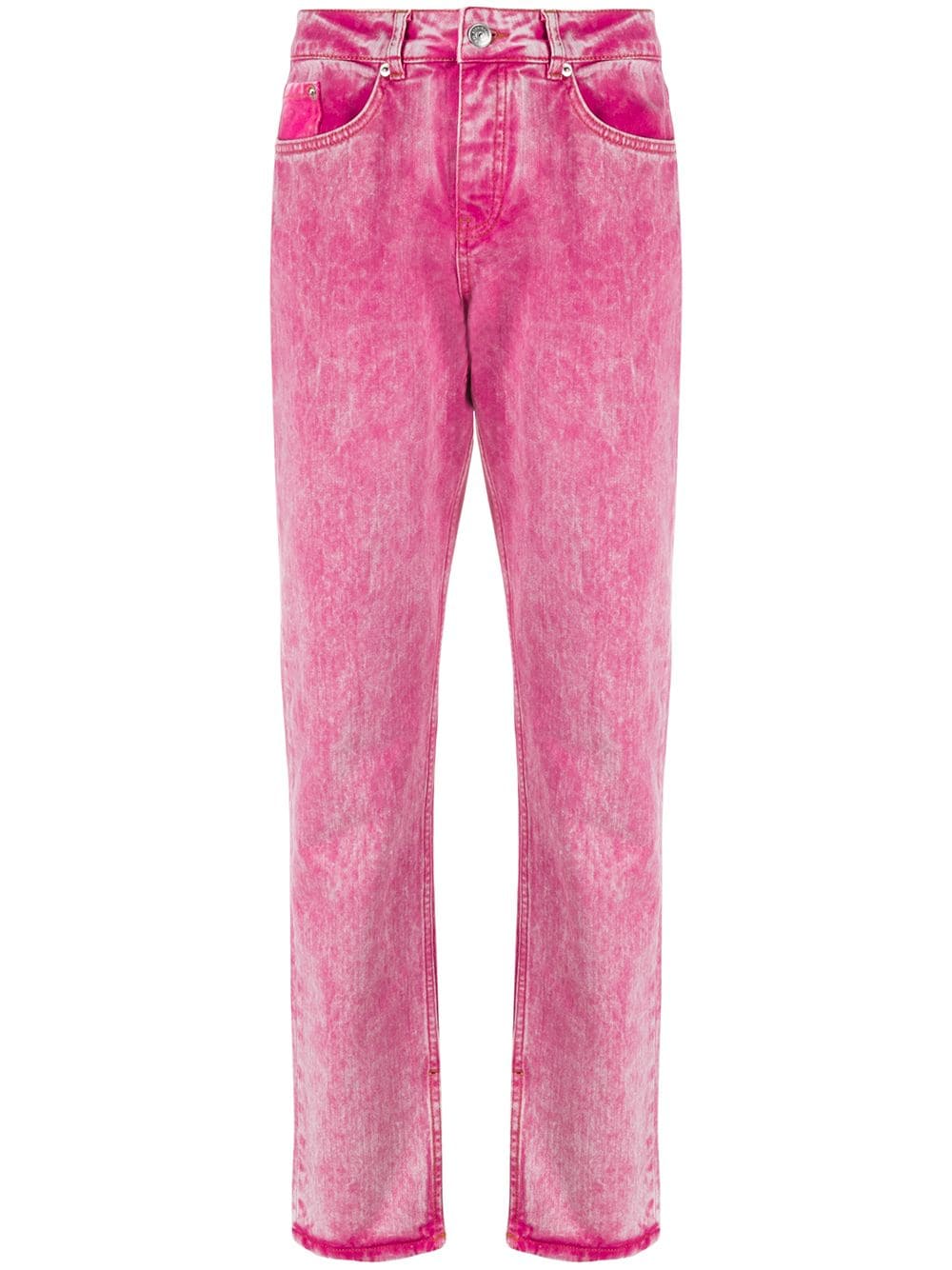 Washed Pink Wide Leg Low Rise Jeans, Denim