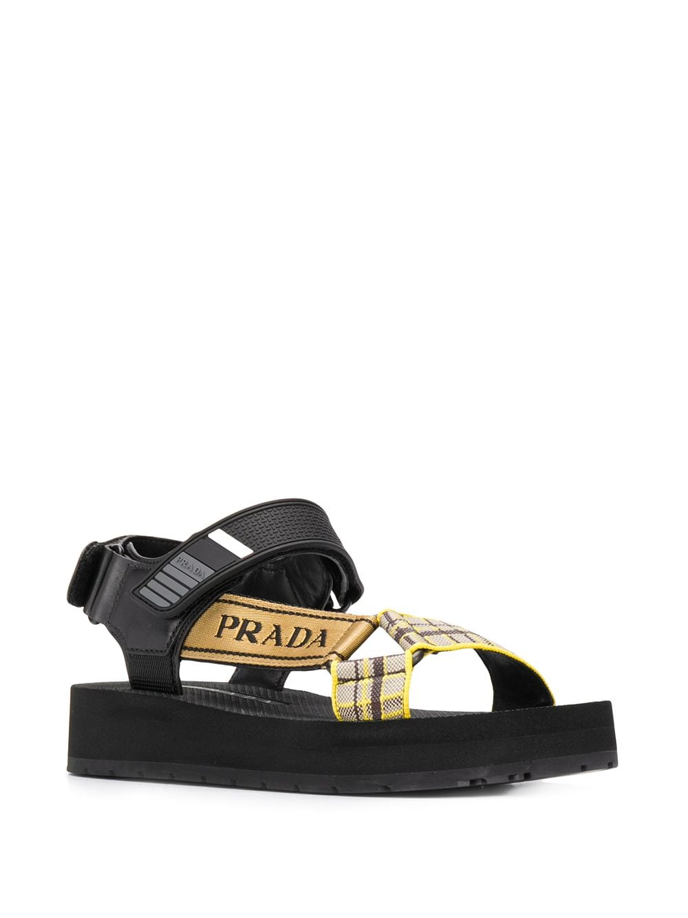 фото Prada сандалии на платформе с логотипом