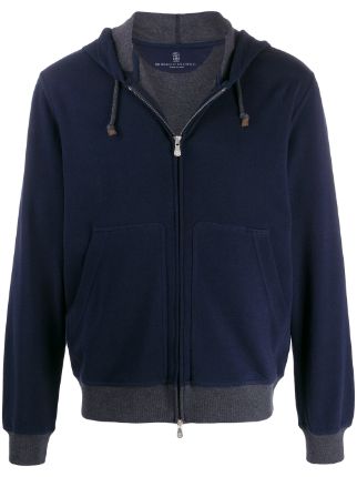 Brunello Cucinelli Two Tone zip-front Hoodie - Farfetch