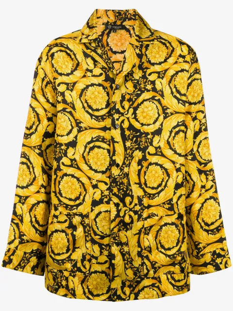 Versace camisa de pijama con estampado barroco