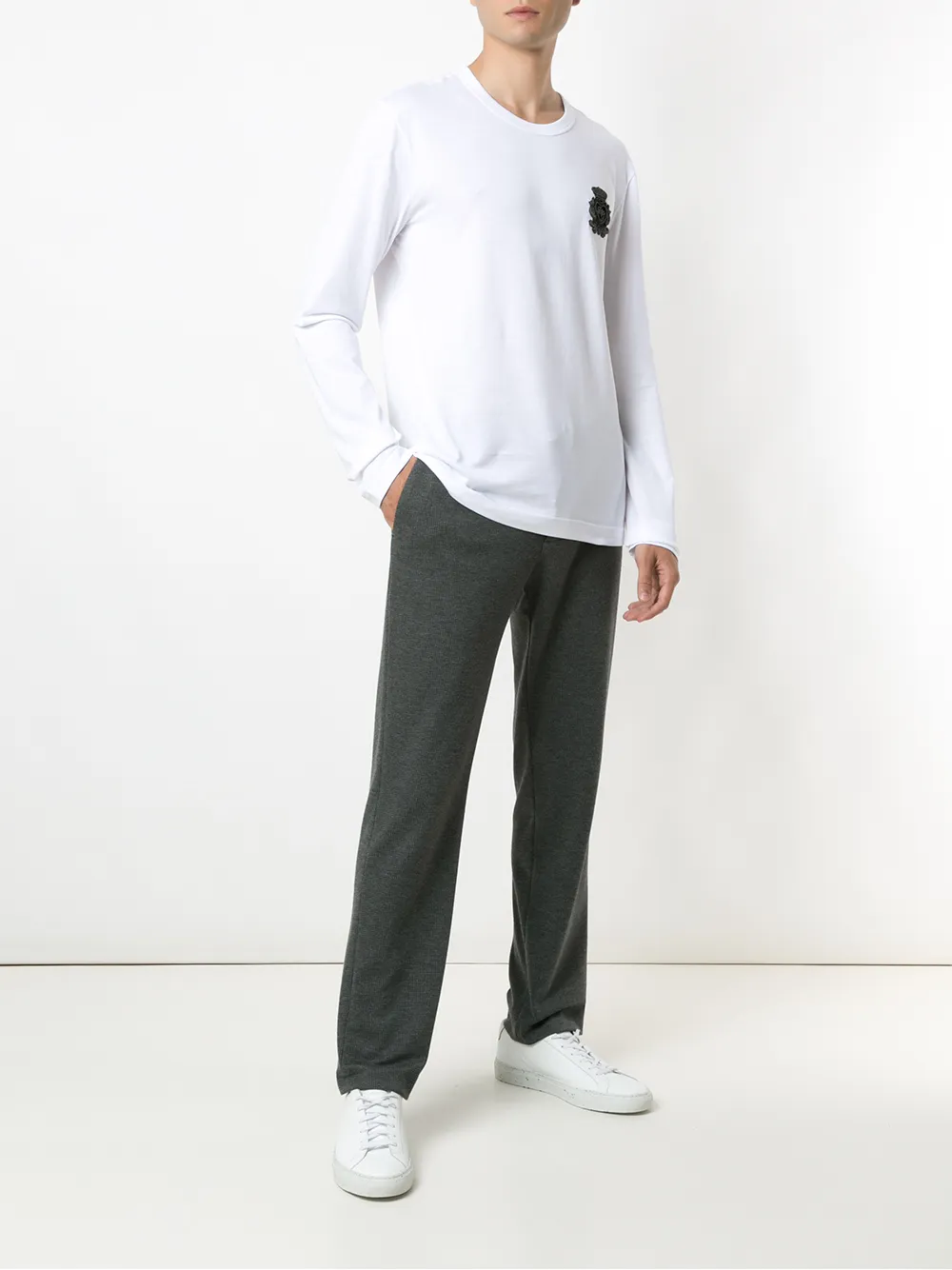 фото Dolce & gabbana футболка с нашивкой-логотипом