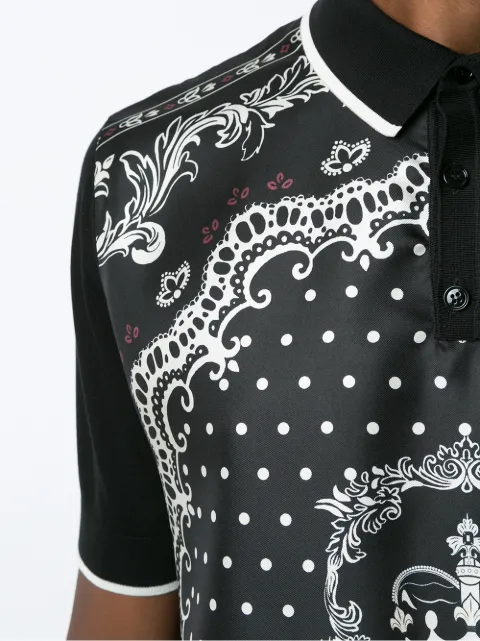 Gabbana bandana-print polo shirt 