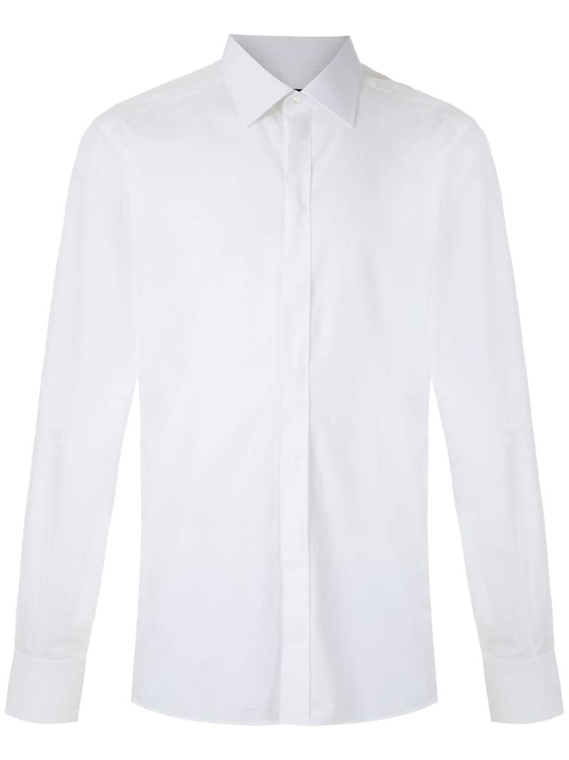 Dolce & Gabbana Dg Print Long-sleeved Shirt In White
