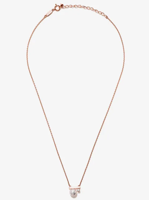 TASAKI 18kt rose gold Collection Line petit Balance Class Akoya pearl and diamond pendant