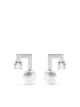 Image 1 of TASAKI 18kt white gold petit Balance Note Collection Line Akoya pearl and diamond stud earrings