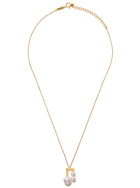 TASAKI 18kt yellow gold Collection Line Balance Note Akoya pearl pendant