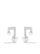 Image 1 of TASAKI 18kt white gold Balance Note pavé diamond and Akoya pearl stud earrings