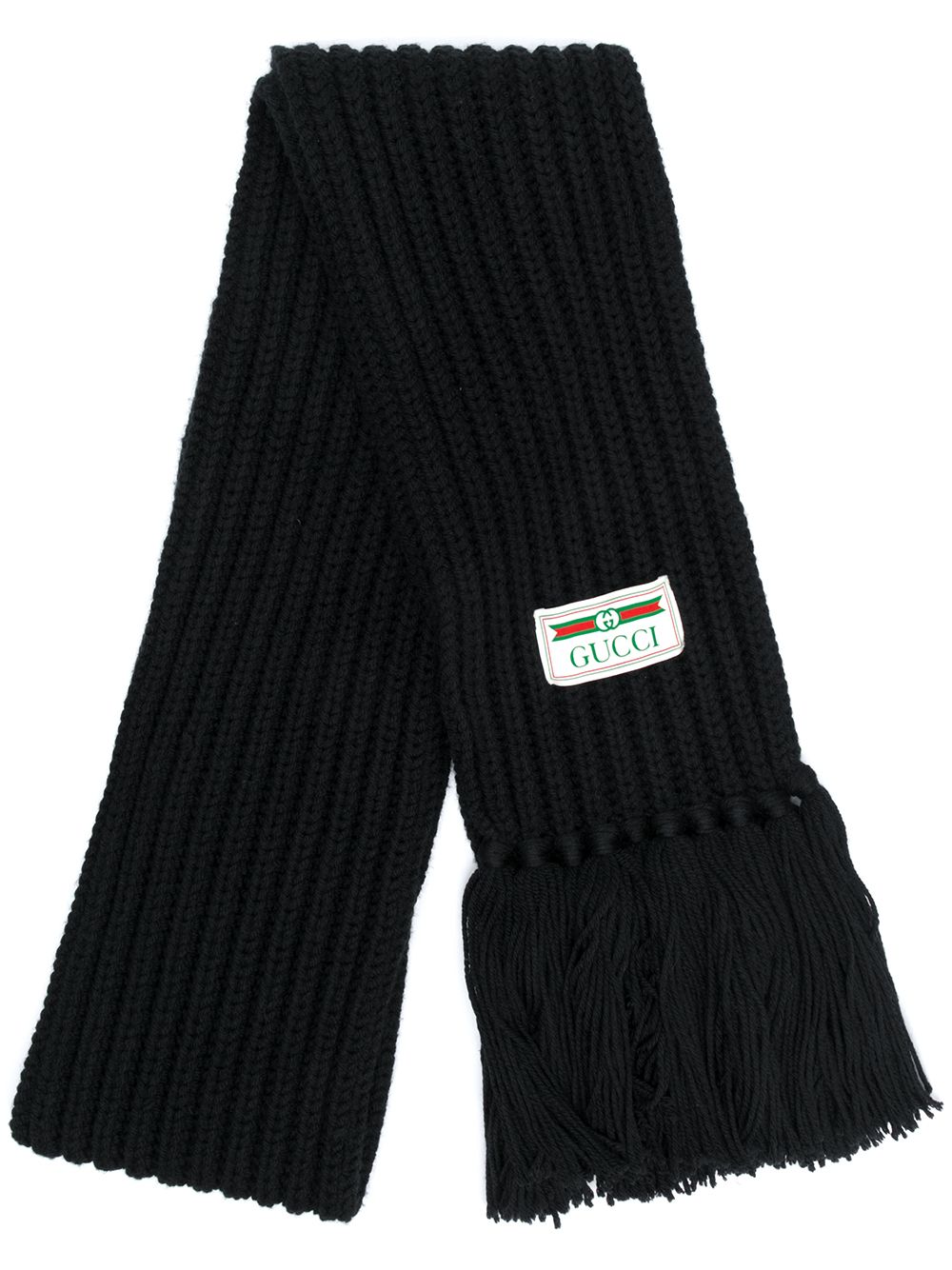 Gucci Ribbed Scarf In Black