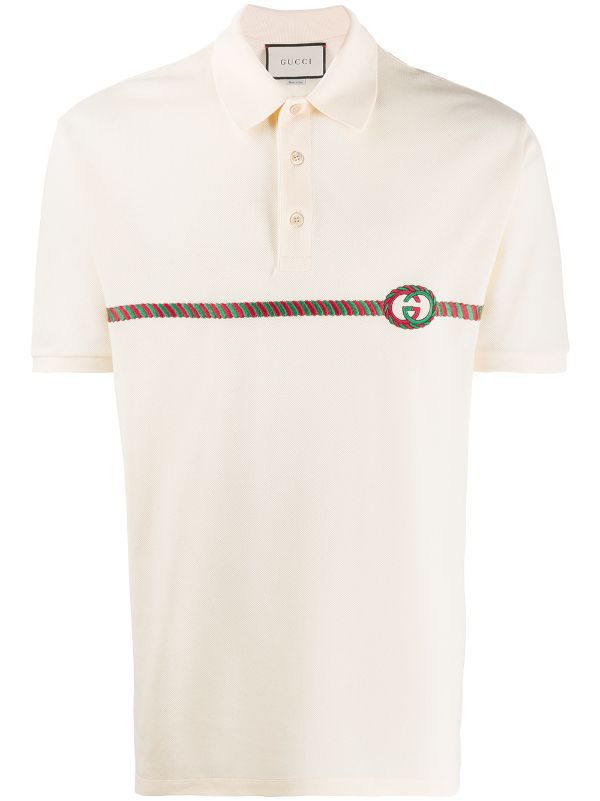 Shop Gucci GG embroidered polo shirt 