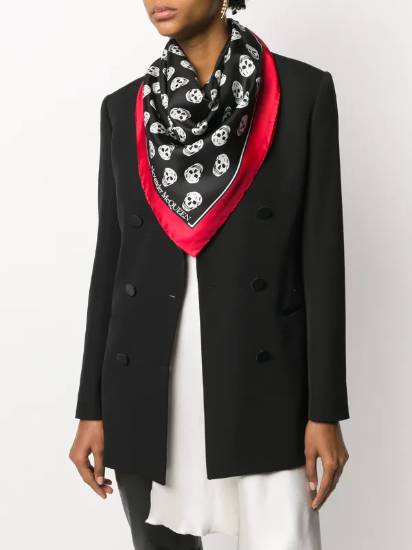 alexander mcqueen silk skull scarf