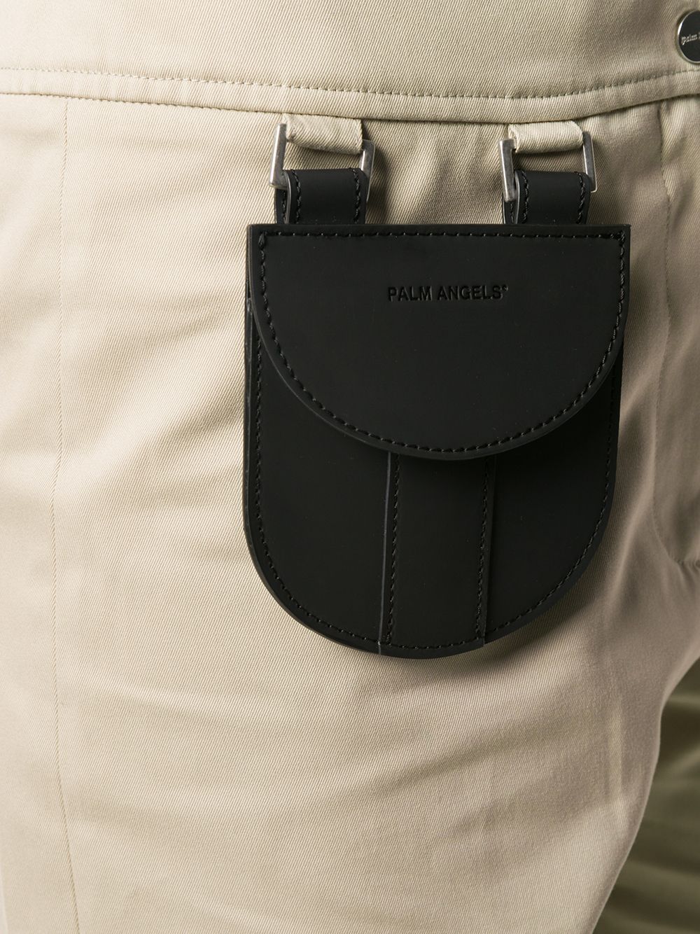 Shop Palm Angels Contrasting Pocket Knee-length Shorts In 6161 Beige Beige