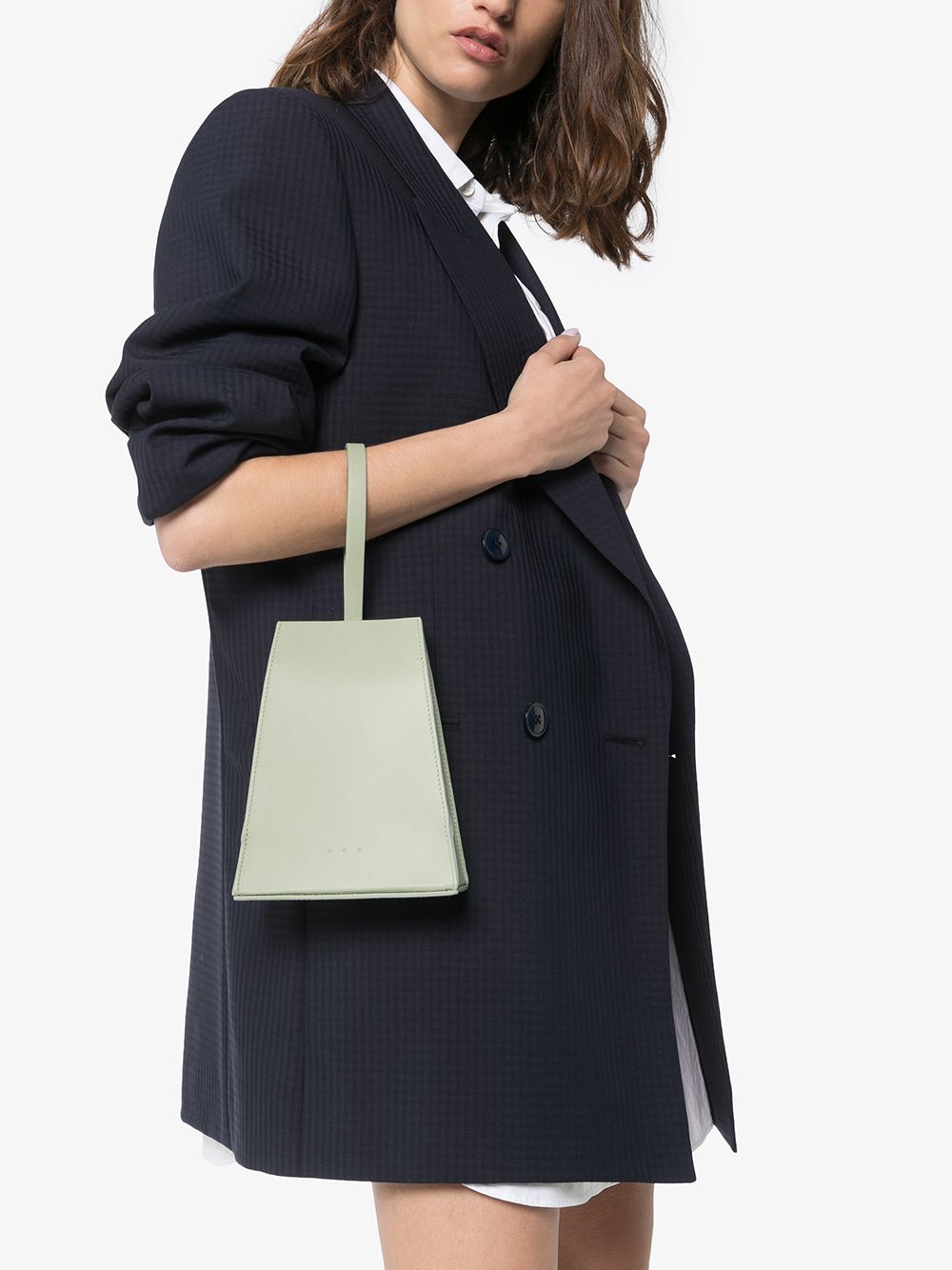 фото Aesther ekme light green mini sac leather bag