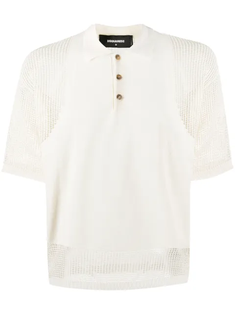 DSQUARED2 mesh-insert short sleeved polo shirt