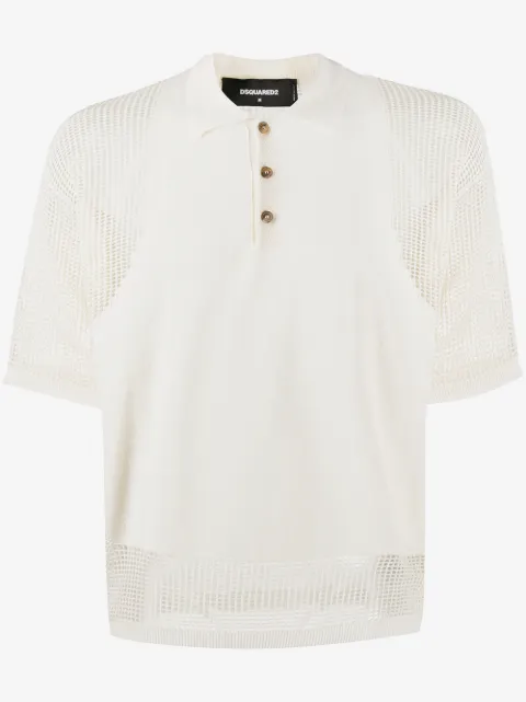 DSQUARED2 mesh-insert short sleeved polo shirt