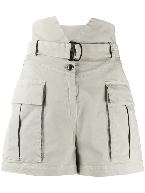 high waisted utility shorts