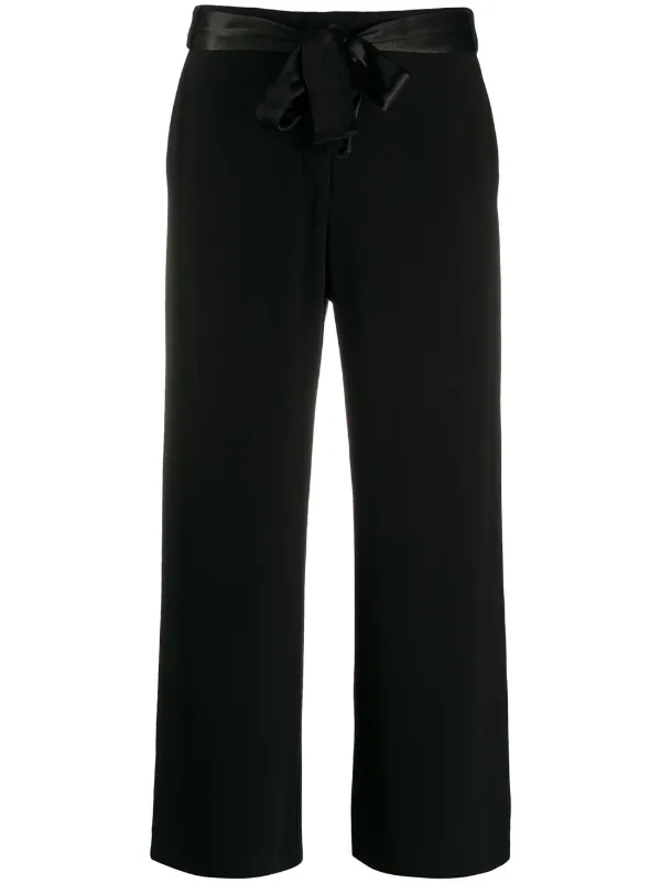 tie waist cropped trousers