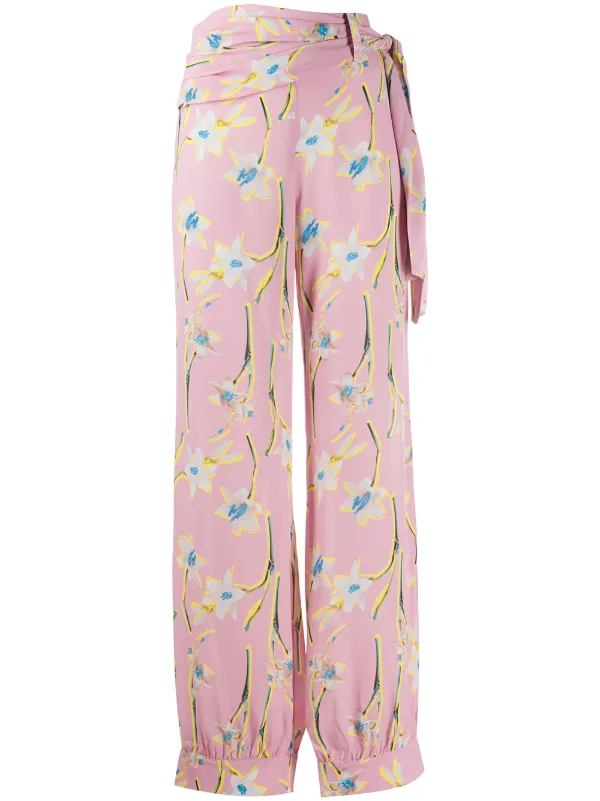 high waisted floral trousers