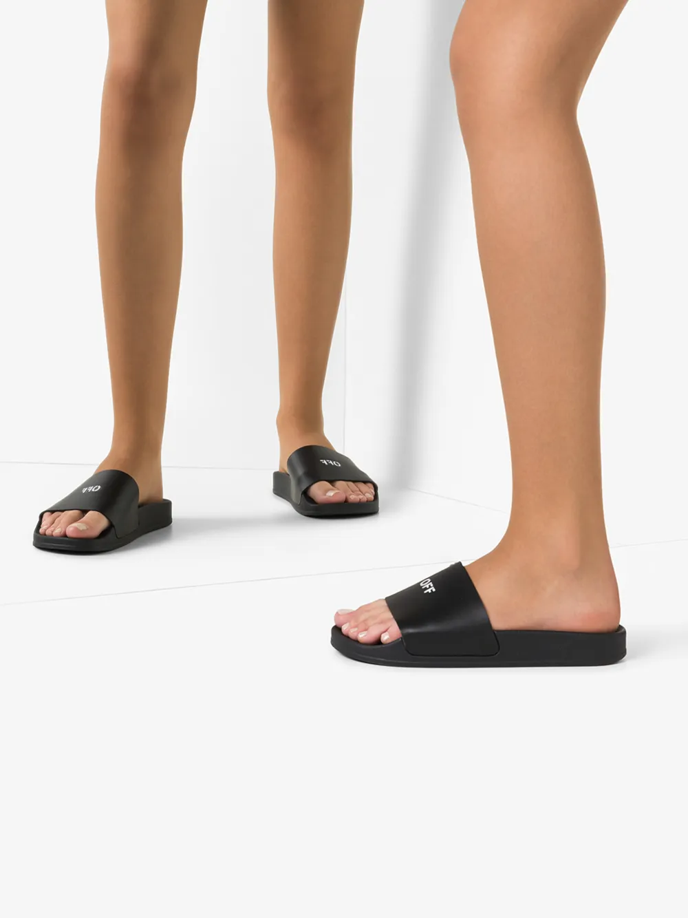 OFF-WHITE OFF-WHITE CONTRASTING LOGO SLIDES,OWIA208R20H64068100014740667