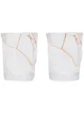 Seletti set of two gold-trimmed cut crystal glasses