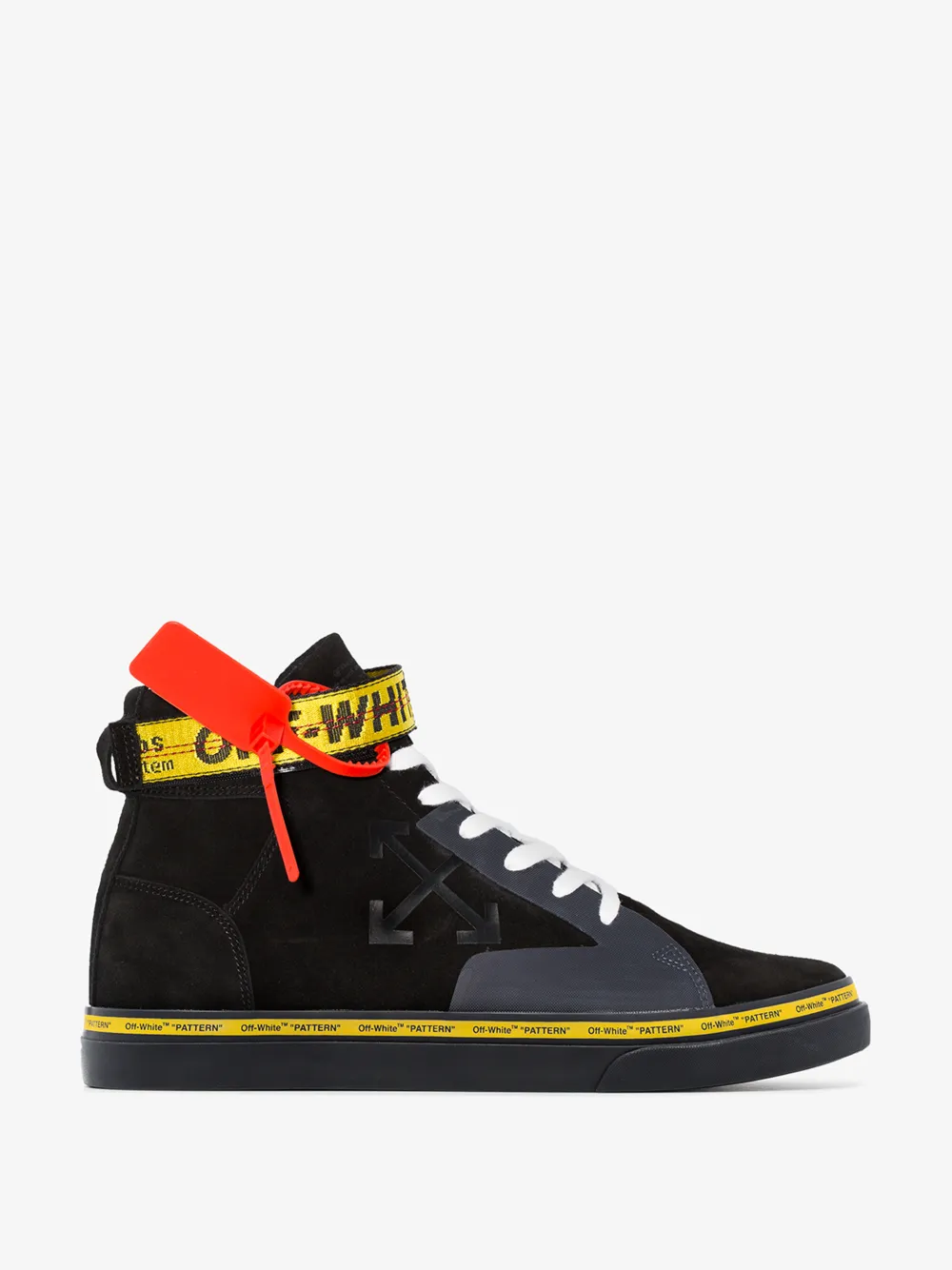 OFF-WHITE OFF-WHITE BLACK VULCANIZED HIGH TOP SKATER SNEAKERS,OMIA116R20780055106014741219