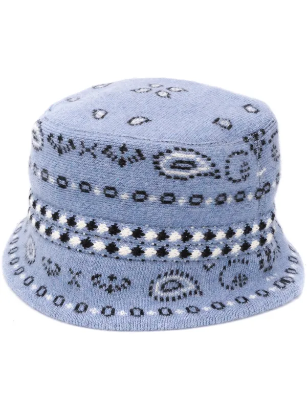 blue bandana bucket hat
